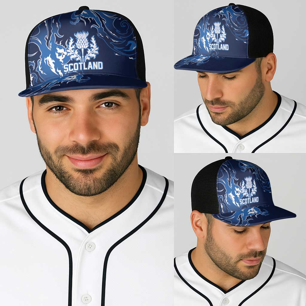 Scotland Rugby Pride Baseball Net Cap Thistle Flame Fire Style