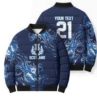 Custom Scotland Rugby Pride Bomber Puffer Jacket Thistle Flame Fire Style