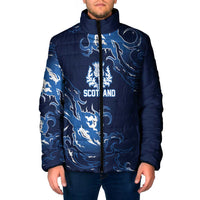 Custom Scotland Rugby Pride Padded Jacket Thistle Flame Fire Style