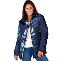 Custom Scotland Rugby Pride Padded Jacket Thistle Flame Fire Style