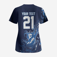 Custom Scotland Rugby Pride Scrub Top Thistle Flame Fire Style