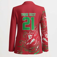 Custom Wales Rugby Pride Blazer Cymru Three feathers Flame Fire Style