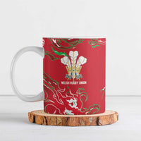Custom Wales Rugby Pride Ceramic Mug Cymru Three feathers Flame Fire Style