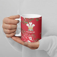 Custom Wales Rugby Pride Ceramic Mug Cymru Three feathers Flame Fire Style