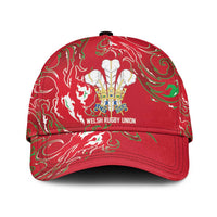 Wales Rugby Pride Classic Cap Cymru Three feathers Flame Fire Style