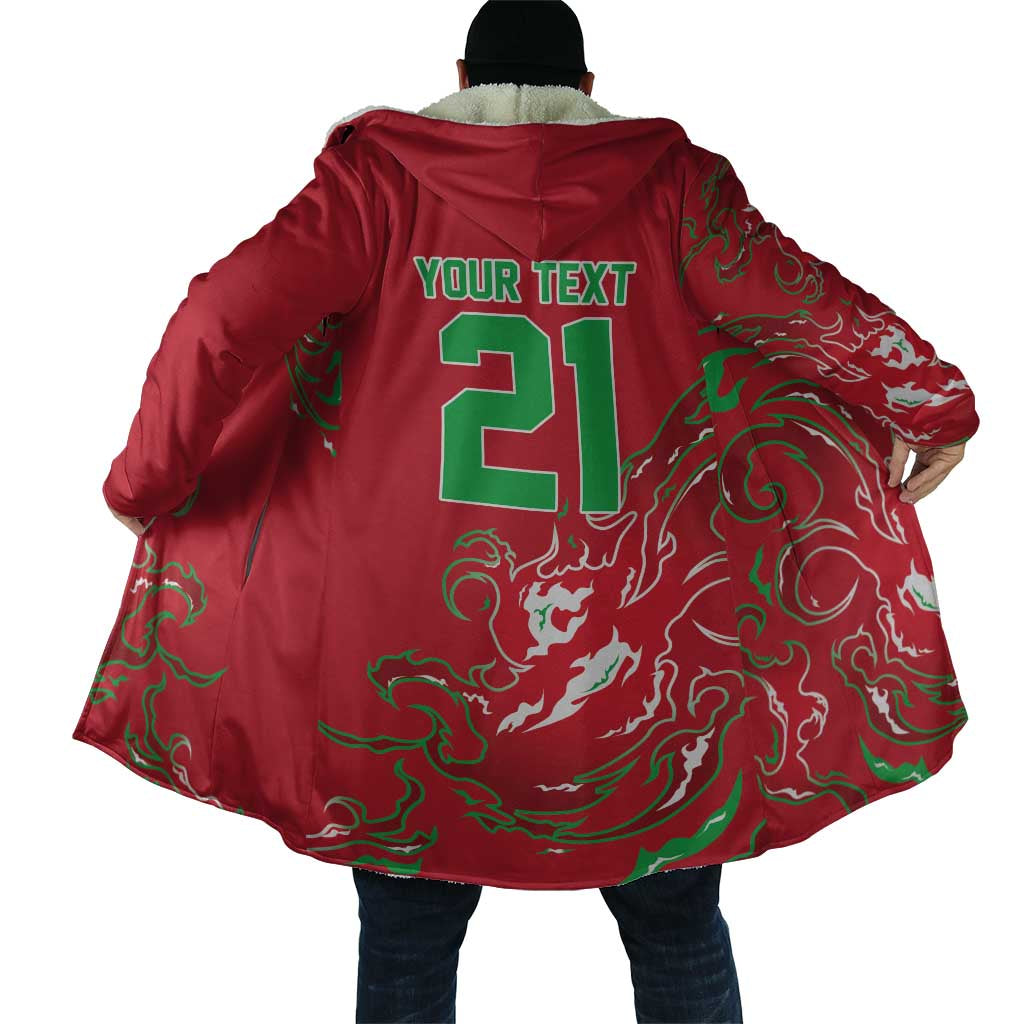 Custom Wales Rugby Pride Cloak Cymru Three feathers Flame Fire Style