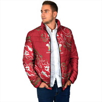 Custom Wales Rugby Pride Padded Jacket Cymru Three feathers Flame Fire Style
