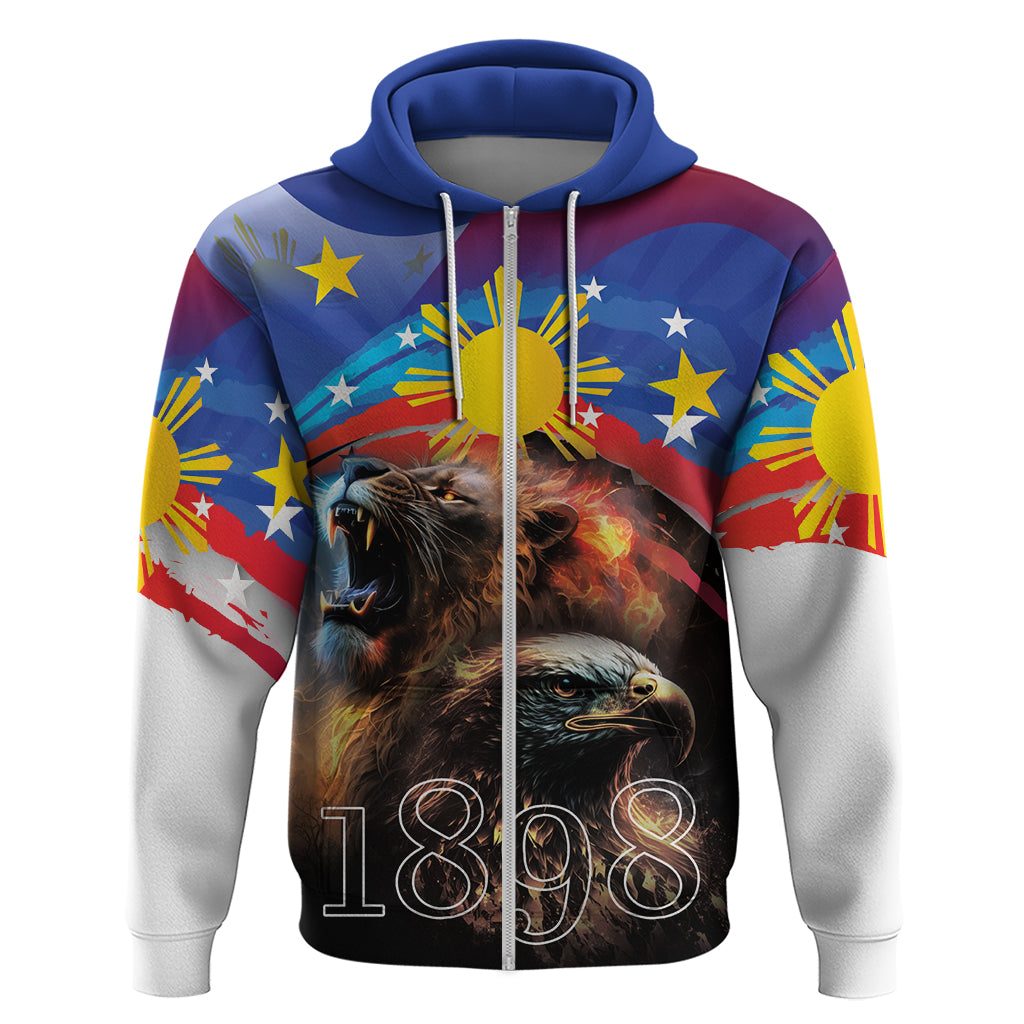 Philippines Lion and Eagle 1898 Zip Hoodie Pilipinas Maligayang Araw ng Kalayaan - Wonder Print Shop