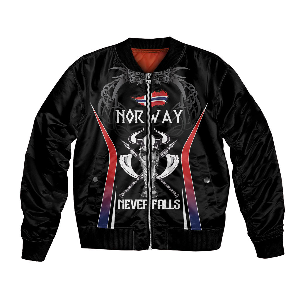 Custom Norway Viking Heritage Bomber Jacket Norge Never Falls Quarterfinal Edition