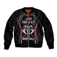 Custom Norway Viking Heritage Bomber Jacket Norge Never Falls Quarterfinal Edition