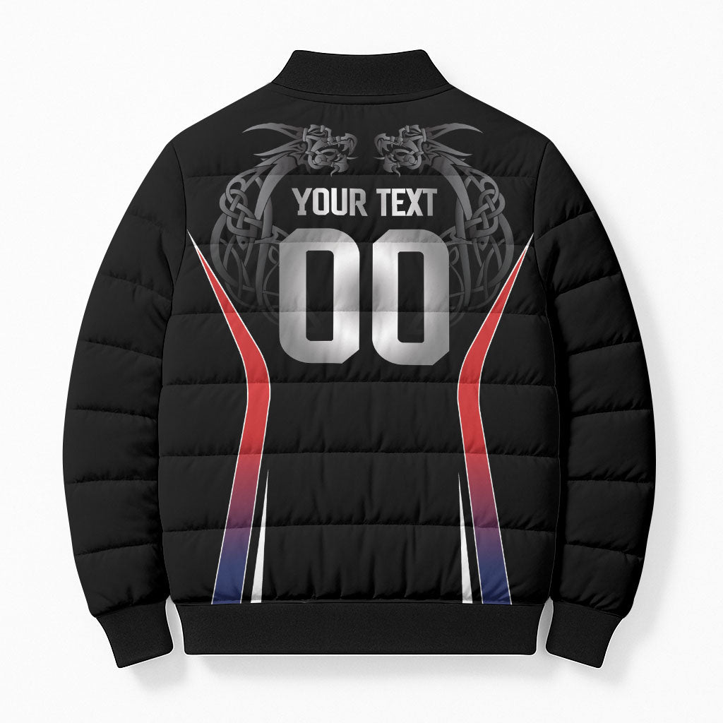 Custom Norway Viking Heritage Bomber Puffer Jacket Norge Never Falls Quarterfinal Edition