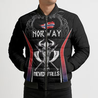 Custom Norway Viking Heritage Bomber Puffer Jacket Norge Never Falls Quarterfinal Edition