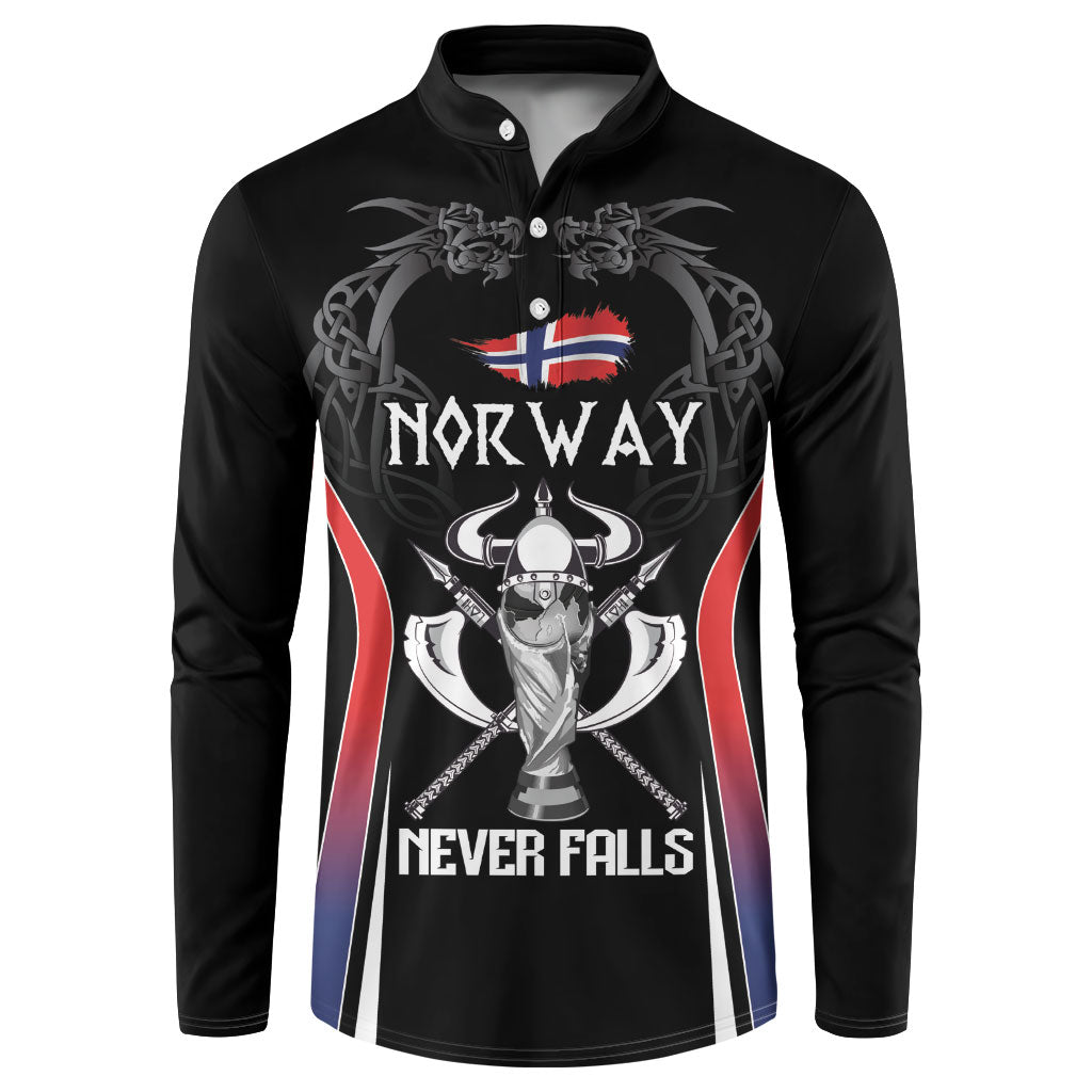 Custom Norway Viking Heritage Button Sweatshirt Norge Never Falls Quarterfinal Edition
