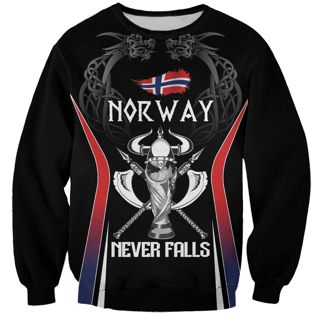Custom Norway Viking Heritage Sweatshirt Norge Never Falls Quarterfinal Edition