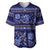 Azerbaijan Baseball Jersey Traditional Pattern Ornament With Flowers Buta Blue LT9 - Wonder Print Shop