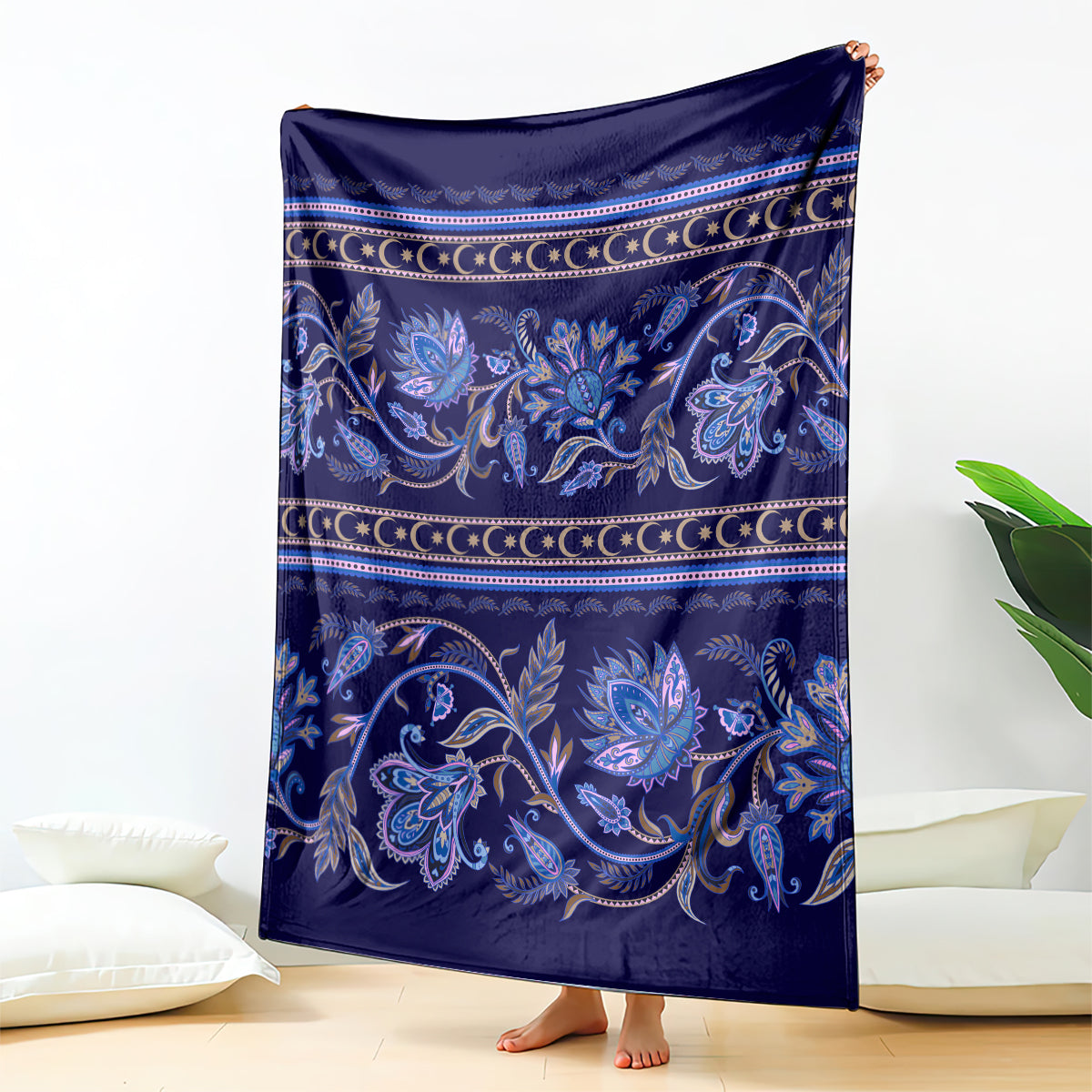 azerbaijan-blanket-traditional-pattern-ornament-with-flowers-buta-blue