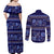 Azerbaijan Couples Matching Off Shoulder Maxi Dress and Long Sleeve Button Shirts Traditional Pattern Ornament With Flowers Buta Blue LT9 - Wonder Print Shop