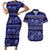 Azerbaijan Couples Matching Short Sleeve Bodycon Dress and Hawaiian Shirt Traditional Pattern Ornament With Flowers Buta Blue LT9 - Wonder Print Shop