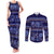 Azerbaijan Couples Matching Tank Maxi Dress and Long Sleeve Button Shirts Traditional Pattern Ornament With Flowers Buta Blue LT9 - Wonder Print Shop