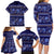 Azerbaijan Family Matching Long Sleeve Bodycon Dress and Hawaiian Shirt Traditional Pattern Ornament With Flowers Buta Blue LT9 - Wonder Print Shop