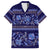 Azerbaijan Family Matching Puletasi Dress and Hawaiian Shirt Traditional Pattern Ornament With Flowers Buta Blue - Wonder Print Shop