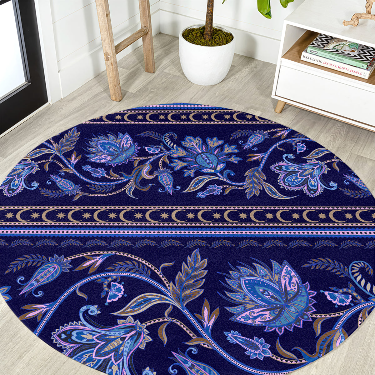 azerbaijan-round-carpet-traditional-pattern-ornament-with-flowers-buta-blue