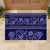 Azerbaijan Rubber Doormat Traditional Pattern Ornament With Flowers Buta Blue - Wonder Print Shop