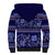 Azerbaijan Sherpa Hoodie Traditional Pattern Ornament With Flowers Buta Blue - Wonder Print Shop