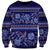 Azerbaijan Sweatshirt Traditional Pattern Ornament With Flowers Buta Blue - Wonder Print Shop