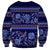 Azerbaijan Sweatshirt Traditional Pattern Ornament With Flowers Buta Blue - Wonder Print Shop