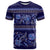 Azerbaijan T Shirt Traditional Pattern Ornament With Flowers Buta Blue - Wonder Print Shop