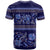 Azerbaijan T Shirt Traditional Pattern Ornament With Flowers Buta Blue - Wonder Print Shop