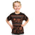 Azerbaijan Kid T Shirt Traditional Pattern Ornament With Flowers Buta Gold - Wonder Print Shop