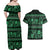 Azerbaijan Couples Matching Off Shoulder Maxi Dress and Hawaiian Shirt Traditional Pattern Ornament With Flowers Buta Green LT9 - Wonder Print Shop