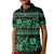 Azerbaijan Kid Polo Shirt Traditional Pattern Ornament With Flowers Buta Green - Wonder Print Shop