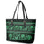 Azerbaijan Leather Tote Bag Traditional Pattern Ornament With Flowers Buta Green - Wonder Print Shop