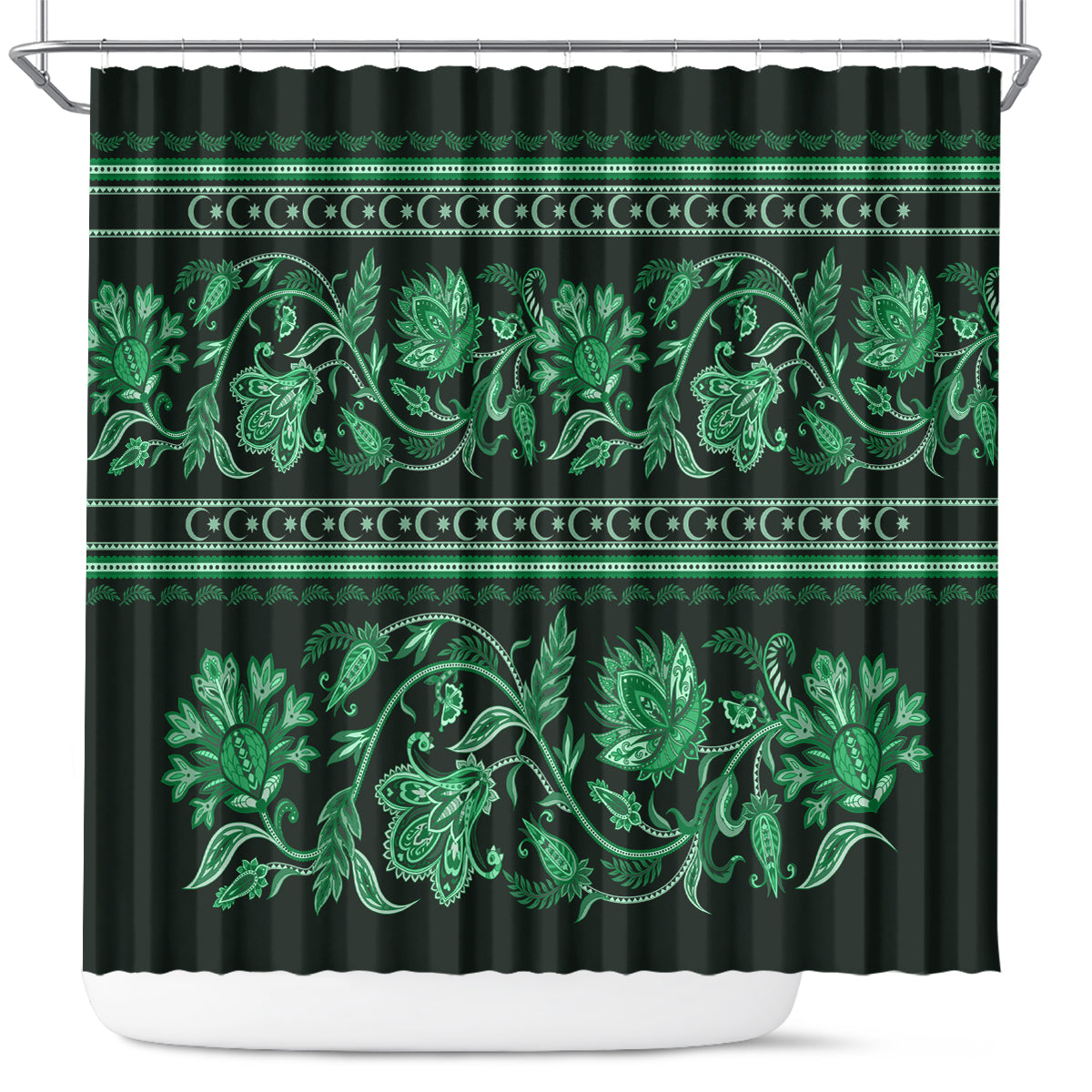 azerbaijan-shower-curtain-traditional-pattern-ornament-with-flowers-buta-green