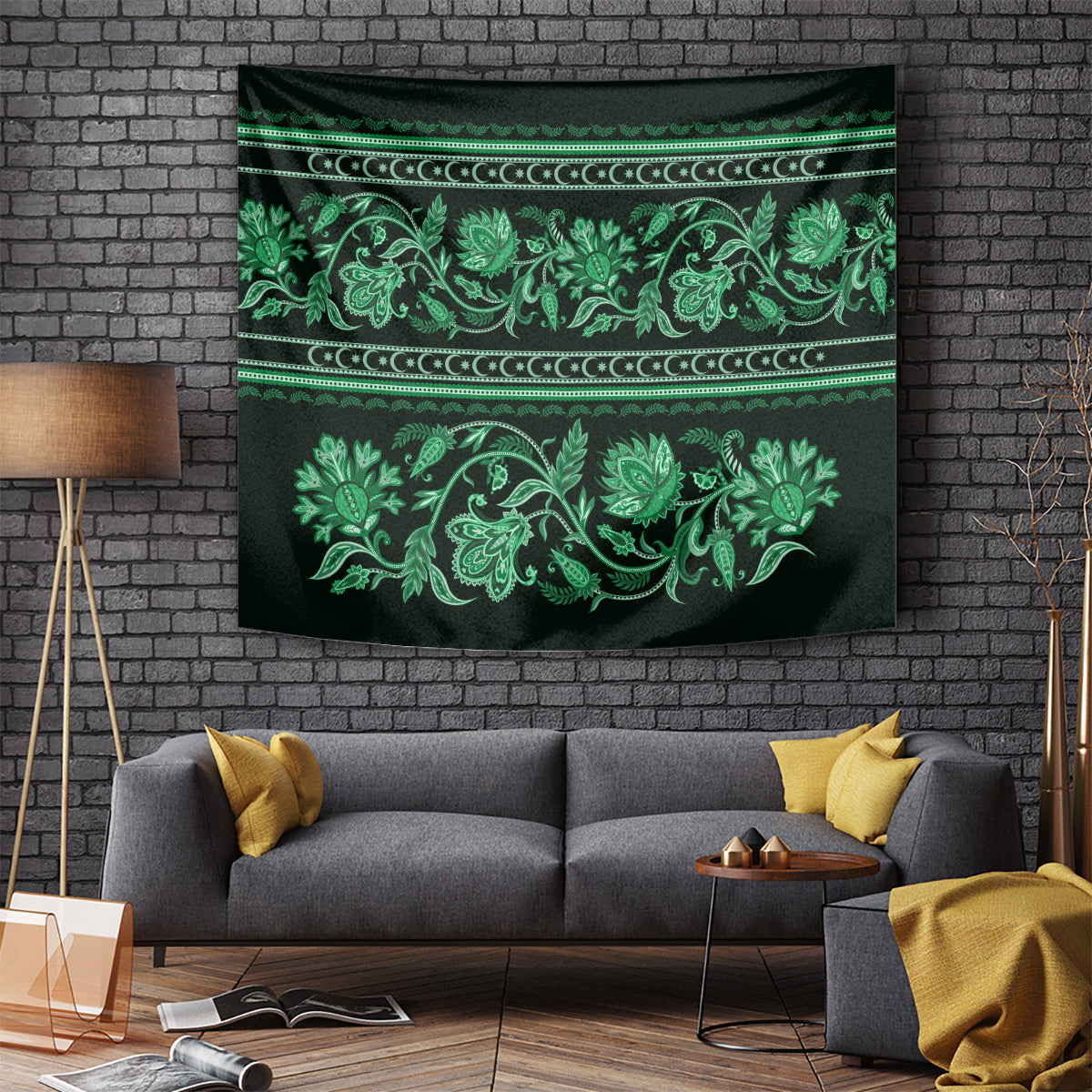 azerbaijan-tapestry-traditional-pattern-ornament-with-flowers-buta-green