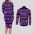 Azerbaijan Couples Matching Long Sleeve Bodycon Dress and Long Sleeve Button Shirts Traditional Pattern Ornament With Flowers Buta Violet LT9 - Wonder Print Shop