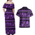 Azerbaijan Couples Matching Off Shoulder Maxi Dress and Hawaiian Shirt Traditional Pattern Ornament With Flowers Buta Violet LT9 - Wonder Print Shop