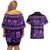 Azerbaijan Couples Matching Off Shoulder Short Dress and Hawaiian Shirt Traditional Pattern Ornament With Flowers Buta Violet LT9 - Wonder Print Shop