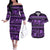 Azerbaijan Couples Matching Off The Shoulder Long Sleeve Dress and Hawaiian Shirt Traditional Pattern Ornament With Flowers Buta Violet LT9 - Wonder Print Shop