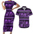 Azerbaijan Couples Matching Short Sleeve Bodycon Dress and Hawaiian Shirt Traditional Pattern Ornament With Flowers Buta Violet LT9 - Wonder Print Shop