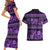 Azerbaijan Couples Matching Short Sleeve Bodycon Dress and Hawaiian Shirt Traditional Pattern Ornament With Flowers Buta Violet LT9 - Wonder Print Shop