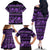 Azerbaijan Family Matching Off Shoulder Long Sleeve Dress and Hawaiian Shirt Traditional Pattern Ornament With Flowers Buta Violet - Wonder Print Shop