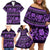 Azerbaijan Family Matching Off Shoulder Short Dress and Hawaiian Shirt Traditional Pattern Ornament With Flowers Buta Violet LT9 - Wonder Print Shop