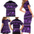 Azerbaijan Family Matching Short Sleeve Bodycon Dress and Hawaiian Shirt Traditional Pattern Ornament With Flowers Buta Violet - Wonder Print Shop