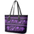 Azerbaijan Leather Tote Bag Traditional Pattern Ornament With Flowers Buta Violet - Wonder Print Shop