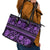 Azerbaijan Leather Tote Bag Traditional Pattern Ornament With Flowers Buta Violet - Wonder Print Shop