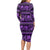 Azerbaijan Long Sleeve Bodycon Dress Traditional Pattern Ornament With Flowers Buta Violet - Wonder Print Shop